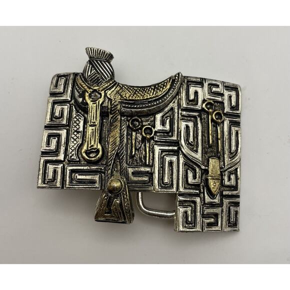 Western Saddle Belt Buckle with a Movable Stirrup - Picture 3 of 6